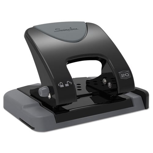 20-sheet Smarttouch Two-hole Punch, 9/32" Holes, Black/gray 20-sheet Smarttouch Two-hole Punch, 9/32" Holes, Black/gray