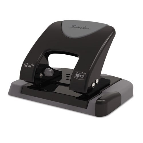 20-sheet Smarttouch Two-hole Punch, 9/32" Holes, Black/gray 20-sheet Smarttouch Two-hole Punch, 9/32" Holes, Black/gray