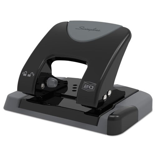 20-sheet Smarttouch Two-hole Punch, 9/32" Holes, Black/gray 20-sheet Smarttouch Two-hole Punch, 9/32" Holes, Black/gray