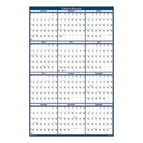 Recycled Poster Style Reversible/erasable Yearly Wall Calendar, 18 X 24, 2021 Recycled Poster Style Reversible/erasable Yearly Wall Calendar, 18 X 24, 2021