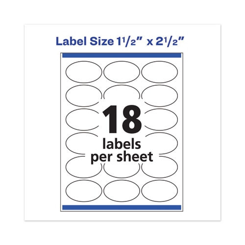 Oval Labels W/ Sure Feed & Easy Peel, 1 1/2 X 2 1/2, Glossy White, 180/pack Oval Labels W/ Sure Feed & Easy Peel, 1 1/2 X 2 1/2, Glossy White, 180/pack