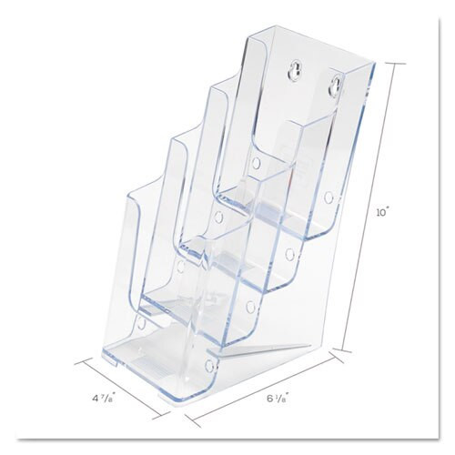 4-compartment Docuholder, Leaflet Size, 4.88w X 6.13d X 10h, Clear 4-compartment Docuholder, Leaflet Size, 4.88w X 6.13d X 10h, Clear