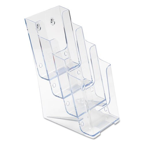 4-compartment Docuholder, Leaflet Size, 4.88w X 6.13d X 10h, Clear 4-compartment Docuholder, Leaflet Size, 4.88w X 6.13d X 10h, Clear