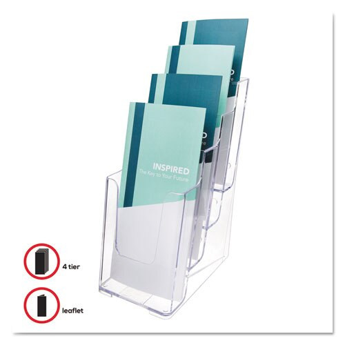 4-compartment Docuholder, Leaflet Size, 4.88w X 6.13d X 10h, Clear 4-compartment Docuholder, Leaflet Size, 4.88w X 6.13d X 10h, Clear