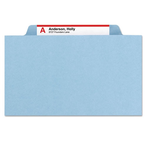 Four-section Pressboard Top Tab Classification Folders With Safeshield Fasteners, 1 Divider, Legal Size, Blue, 10/box Four-section Pressboard Top Tab Classification Folders With Safeshield Fasteners, 1 Divider, Legal Size, Blue, 10/box
