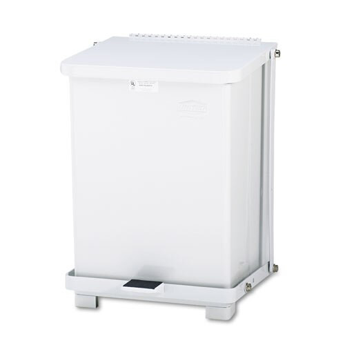 Defenders Biohazard Step Can, Square, Steel, 7 Gal, White Defenders Biohazard Step Can, Square, Steel, 7 Gal, White