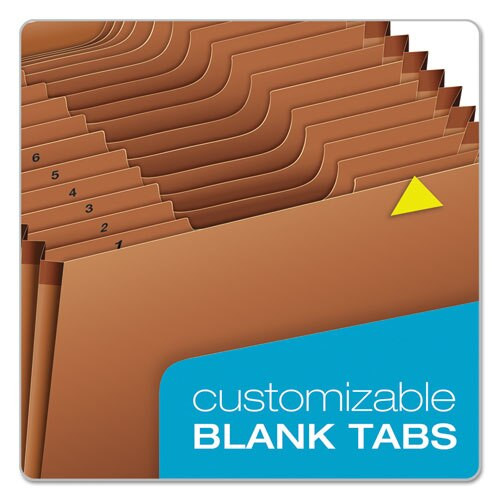 Heavy-duty Expanding File, 21 Sections, 1/3-cut Tab, Letter Size, Redrope