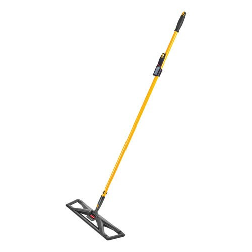 Maximizer Dust Mop Frame With Handle And Scraper, 24" X 5.5", Yellow/black