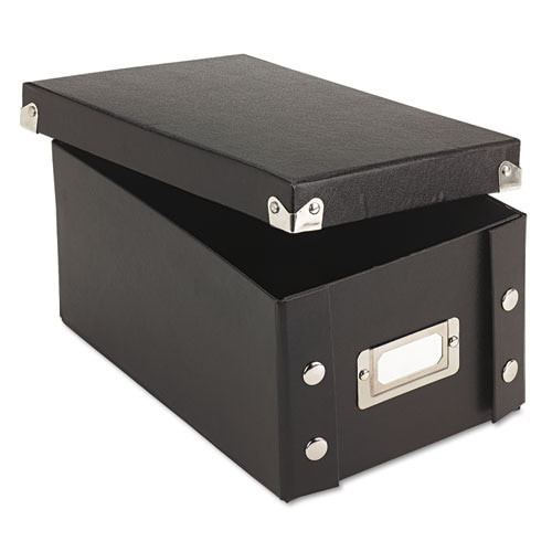 Collapsible Index Card File Box, Holds 1,100 4 X 6 Cards, Black Collapsible Index Card File Box, Holds 1,100 4 X 6 Cards, Black