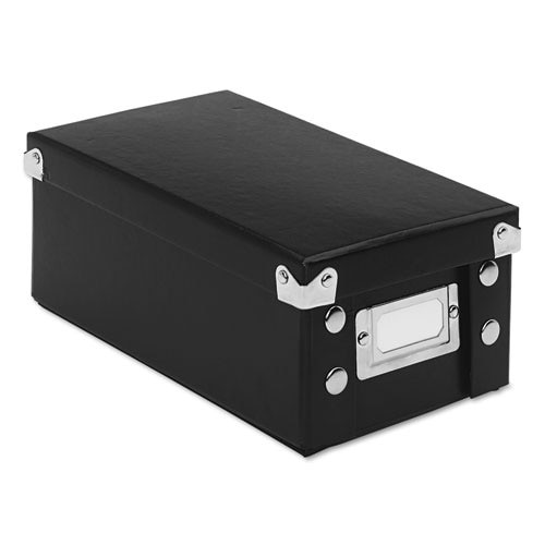 Collapsible Index Card File Box, Holds 1,100 4 X 6 Cards, Black Collapsible Index Card File Box, Holds 1,100 4 X 6 Cards, Black
