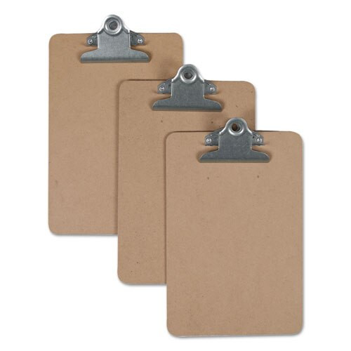 Hardboard Clipboard, 3/4" Capacity, 5 X 8 Sheets, Brown, 3/pack Hardboard Clipboard, 3/4" Capacity, 5 X 8 Sheets, Brown, 3/pack