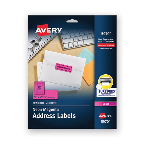 High-visibility Permanent Laser Id Labels, 1 X 2 5/8, Neon Magenta, 750/pack High-visibility Permanent Laser Id Labels, 1 X 2 5/8, Neon Magenta, 750/pack