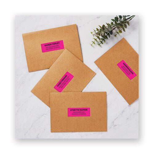High-visibility Permanent Laser Id Labels, 1 X 2 5/8, Neon Magenta, 750/pack High-visibility Permanent Laser Id Labels, 1 X 2 5/8, Neon Magenta, 750/pack