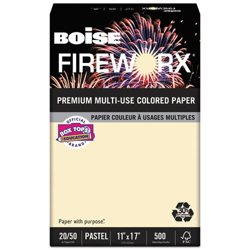 Fireworx Premium Multi-use Colored Paper, 20lb, 11 X 17, Flashing Ivory, 500/ream Fireworx Premium Multi-use Colored Paper, 20lb, 11 X 17, Flashing Ivory, 500/ream
