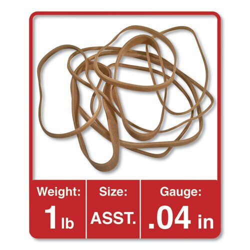 Rubber Bands, Size 54 (assorted), Assorted Gauges, Beige, 1 Lb Box Rubber Bands, Size 54 (assorted), Assorted Gauges, Beige, 1 Lb Box