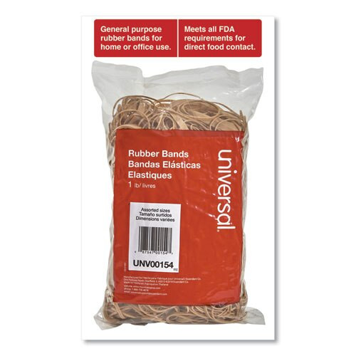 Rubber Bands, Size 54 (assorted), Assorted Gauges, Beige, 1 Lb Box Rubber Bands, Size 54 (assorted), Assorted Gauges, Beige, 1 Lb Box