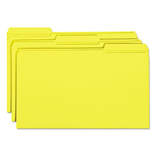 Reinforced Top Tab Colored File Folders, 1/3-cut Tabs, Legal Size, Yellow, 100/box Reinforced Top Tab Colored File Folders, 1/3-cut Tabs, Legal Size, Yellow, 100/box