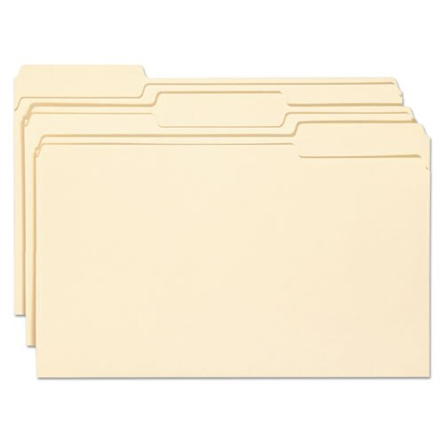 Top Tab File Folders With Antimicrobial Product Protection, 1/3-cut Tabs, Legal Size, Manila, 100/box