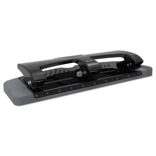 20-sheet Smarttouch Three-hole Punch, 9/32" Holes, Black/gray 20-sheet Smarttouch Three-hole Punch, 9/32" Holes, Black/gray