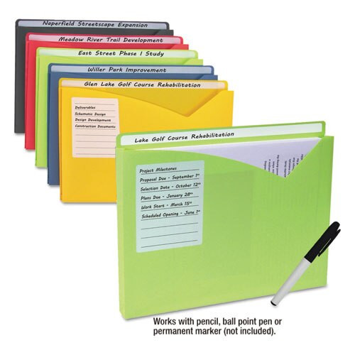 Write-on Poly File Jackets, Straight Tab, Letter Size, Assorted Colors, 25/box Write-on Poly File Jackets, Straight Tab, Letter Size, Assorted Colors, 25/box