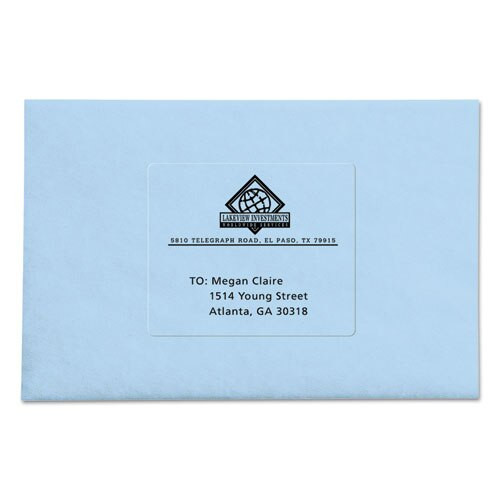 Matte Clear Easy Peel Mailing Labels W/ Sure Feed Technology, Laser Printers, 3.33 X 4, Clear, 6/sheet, 50 Sheets/box Matte Clear Easy Peel Mailing Labels W/ Sure Feed Technology, Laser Printers, 3.33 X 4, Clear, 6/sheet, 50 Sheets/box