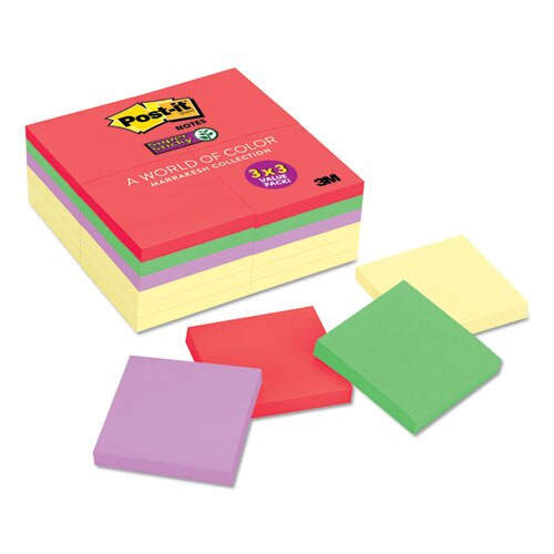 Note Pads Office Pack, 3 X 3, Canary Yellow/marrakesh, 90-sheet, 24/pack Note Pads Office Pack, 3 X 3, Canary Yellow/marrakesh, 90-sheet, 24/pack