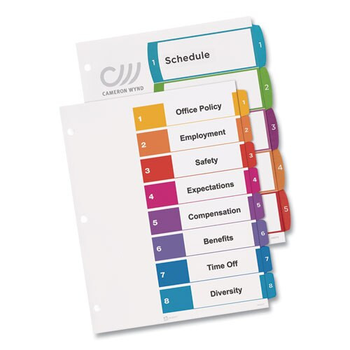 Customizable Toc Ready Index Multicolor Dividers, 1-31, Letter Customizable Toc Ready Index Multicolor Dividers, 1-31, Letter