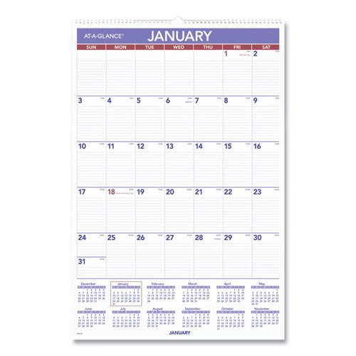 Monthly Wall Calendar With Ruled Daily Blocks, 15.5 X 22.75, White, 2021 Monthly Wall Calendar With Ruled Daily Blocks, 15.5 X 22.75, White, 2021