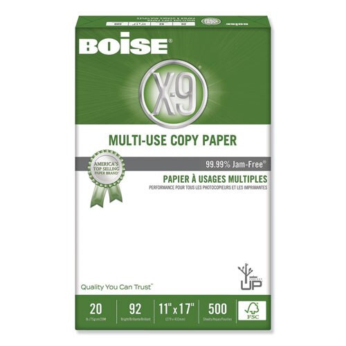 X-9 Multi-use Copy Paper, 92 Bright, 20lb, 11 X 17, White, 500 Sheets/ream, 5 Reams/carton X-9 Multi-use Copy Paper, 92 Bright, 20lb, 11 X 17, White, 500 Sheets/ream, 5 Reams/carton