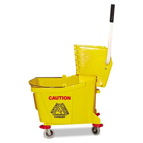 Mop Bucket/wringer Combo, Plastic, Yellow Mop Bucket/wringer Combo, Plastic, Yellow