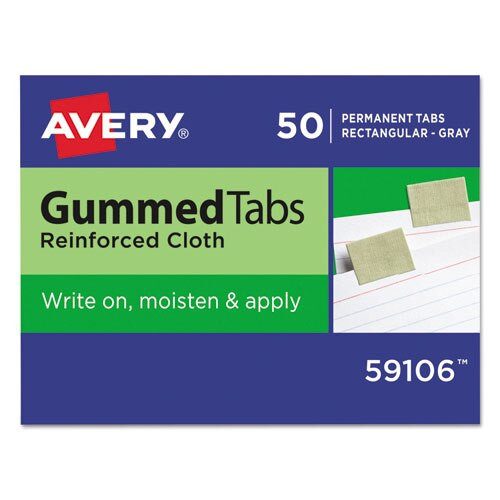 Gummed Reinforced Index Tabs, 1/12-cut Tabs, Gray, 0.44" Wide, 50/pack Gummed Reinforced Index Tabs, 1/12-cut Tabs, Gray, 0.44" Wide, 50/pack
