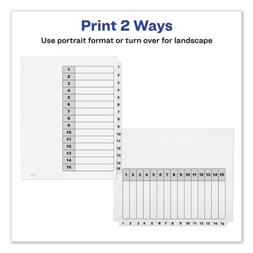 Customizable Toc Ready Index Black And White Dividers, 15-tab, Letter Customizable Toc Ready Index Black And White Dividers, 15-tab, Letter