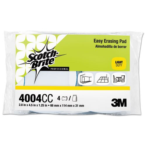 Easy Erasing Pad 4004, 2 4/5 X 4 1/2 X 1 1/5, Blue/white, 4 Per Pack Easy Erasing Pad 4004, 2 4/5 X 4 1/2 X 1 1/5, Blue/white, 4 Per Pack