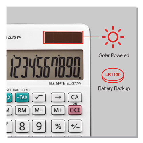 El-377wb Large Pocket Calculator, 10-digit Lcd El-377wb Large Pocket Calculator, 10-digit Lcd