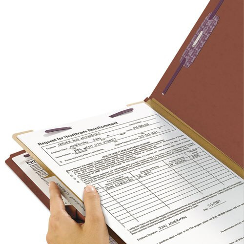 Pressboard Classification Folders With Safeshield Coated Fasteners, 2/5 Cut, 1 Divider, Letter Size, Red, 10/box Pressboard Classification Folders With Safeshield Coated Fasteners, 2/5 Cut, 1 Divider, Letter Size, Red, 10/box