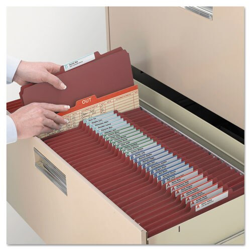 Pressboard Classification Folders With Safeshield Coated Fasteners, 2/5 Cut, 1 Divider, Letter Size, Red, 10/box Pressboard Classification Folders With Safeshield Coated Fasteners, 2/5 Cut, 1 Divider, Letter Size, Red, 10/box