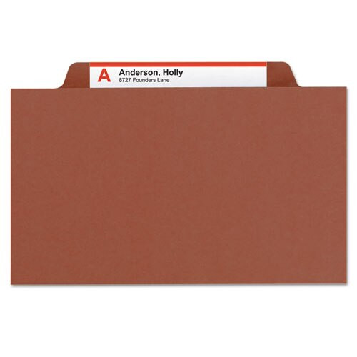 Pressboard Classification Folders With Safeshield Coated Fasteners, 2/5 Cut, 1 Divider, Letter Size, Red, 10/box Pressboard Classification Folders With Safeshield Coated Fasteners, 2/5 Cut, 1 Divider, Letter Size, Red, 10/box