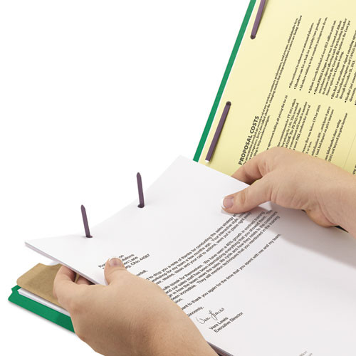 Four-section Pressboard Top Tab Classification Folders With Safeshield Fasteners, 1 Divider, Legal Size, Green, 10/box Four-section Pressboard Top Tab Classification Folders With Safeshield Fasteners, 1 Divider, Legal Size, Green, 10/box