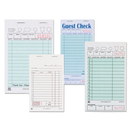 Guest Check Book, 3 1/2 X 6 7/10, 50/book, 50 Books/carton Guest Check Book, 3 1/2 X 6 7/10, 50/book, 50 Books/carton