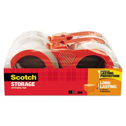 Storage Tape With Dispenser, 3" Core, 1.88" X 38.2 Yds, Clear, 4/pack Storage Tape With Dispenser, 3" Core, 1.88" X 38.2 Yds, Clear, 4/pack