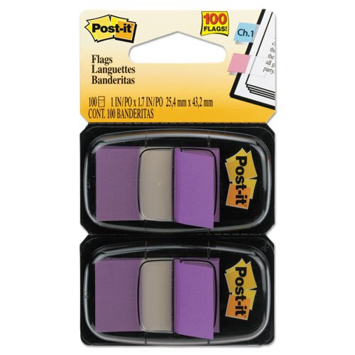 Standard Page Flags In Dispenser, Purple, 100 Flags/dispenser Standard Page Flags In Dispenser, Purple, 100 Flags/dispenser