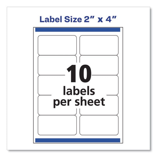 Shipping Labels W/ Trueblock Technology, Inkjet/laser Printers, 2 X 4, White, 10/sheet, 500 Sheets/box Shipping Labels W/ Trueblock Technology, Inkjet/laser Printers, 2 X 4, White, 10/sheet, 500 Sheets/box