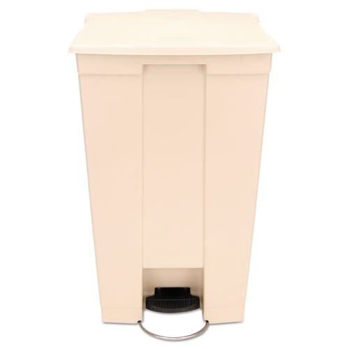 Step-on Receptacle With Wheels, Rectangular, Polyethylene, 23 Gal, Beige Step-on Receptacle With Wheels, Rectangular, Polyethylene, 23 Gal, Beige