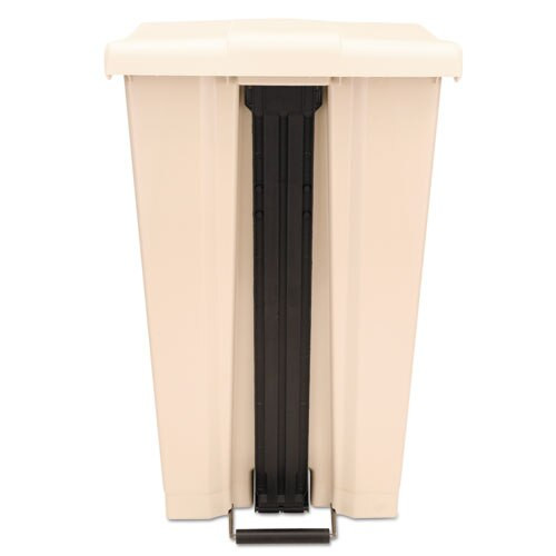 Step-on Receptacle With Wheels, Rectangular, Polyethylene, 23 Gal, Beige Step-on Receptacle With Wheels, Rectangular, Polyethylene, 23 Gal, Beige