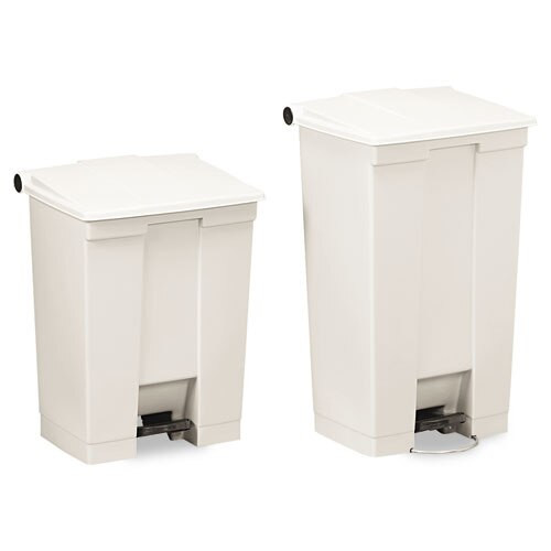Step-on Receptacle With Wheels, Rectangular, Polyethylene, 23 Gal, Beige Step-on Receptacle With Wheels, Rectangular, Polyethylene, 23 Gal, Beige