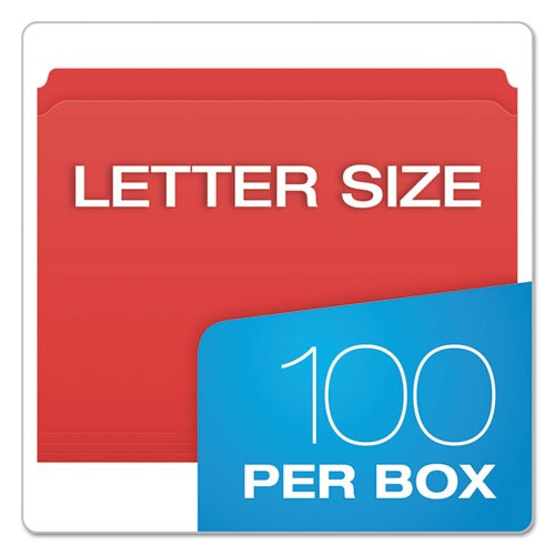 Double-ply Reinforced Top Tab Colored File Folders, Straight Tab, Letter Size, Red, 100/box Double-ply Reinforced Top Tab Colored File Folders, Straight Tab, Letter Size, Red, 100/box