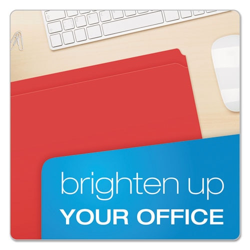 Double-ply Reinforced Top Tab Colored File Folders, Straight Tab, Letter Size, Red, 100/box Double-ply Reinforced Top Tab Colored File Folders, Straight Tab, Letter Size, Red, 100/box