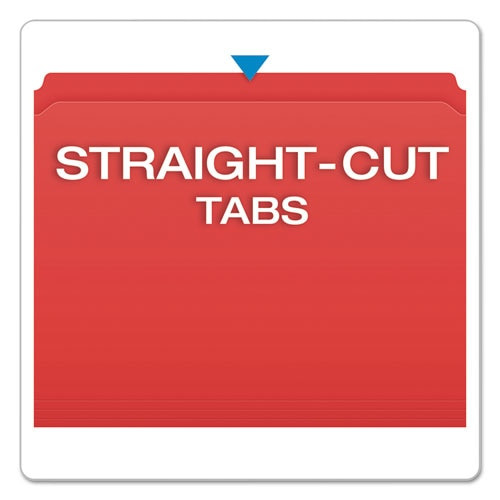 Double-ply Reinforced Top Tab Colored File Folders, Straight Tab, Letter Size, Red, 100/box Double-ply Reinforced Top Tab Colored File Folders, Straight Tab, Letter Size, Red, 100/box