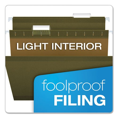 Reinforced Hanging File Folders, Legal Size, 1/5-cut Tab, Standard Green, 25/box Reinforced Hanging File Folders, Legal Size, 1/5-cut Tab, Standard Green, 25/box