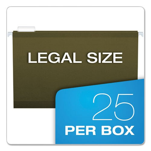 Reinforced Hanging File Folders, Legal Size, 1/5-cut Tab, Standard Green, 25/box Reinforced Hanging File Folders, Legal Size, 1/5-cut Tab, Standard Green, 25/box